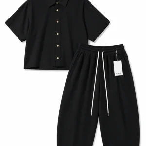 Coordinato in lino Nero