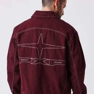 Giacca denim knockout PXP bordeaux